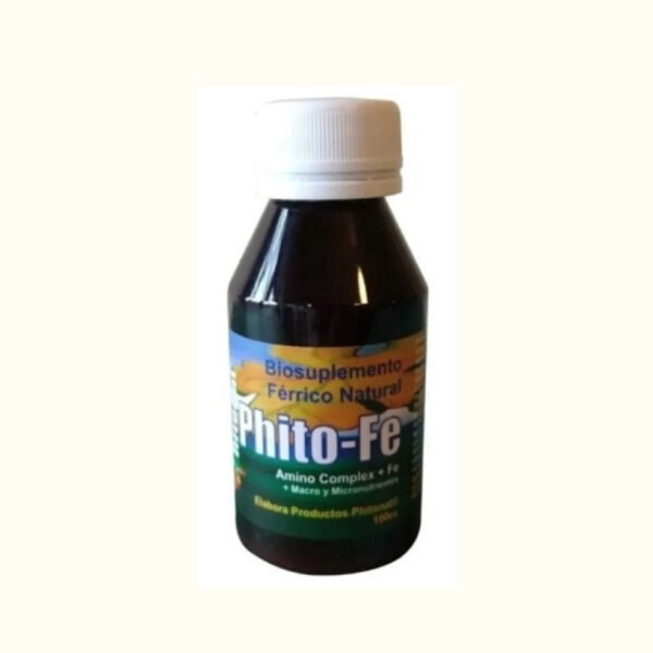 Suplemento férrico Phito-Fe compuesto por amino complex (20 Aminoácidos metabolizables por la planta), hierro 6% + 8 macro y micronutrientes.