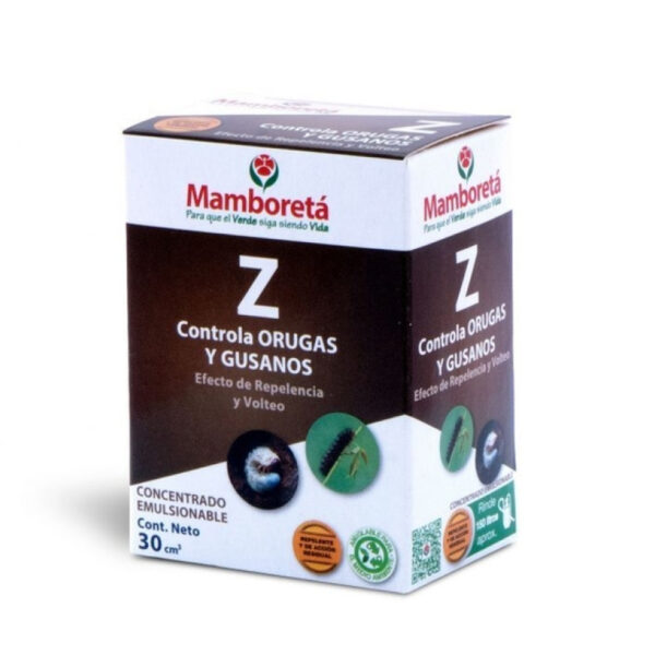 Mamboreta Z es un oruguicida con poder repelente y acción residual. Muy recomendado para controlar insectos masticadores y chupadores.