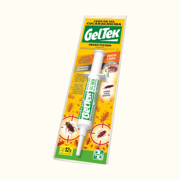GelTek Cucarachicida en gel es un cebo alimenticio para control de cucarachas, es ideal para su utilización en interiores (cocinas/baños).