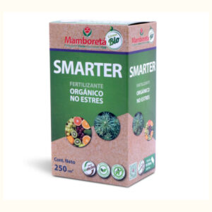 Mamboreta SMARTER es un fertilizante líquido 100% orgánico de origen vegetal, ideal para su uso en plantas cultivadas para consumo.