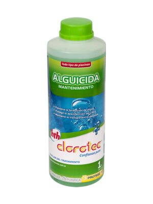 El Alguicida hth Clorotec: Previene la formación de algas, protege la desinfección del cloro y mantiene la transparencia deseada.