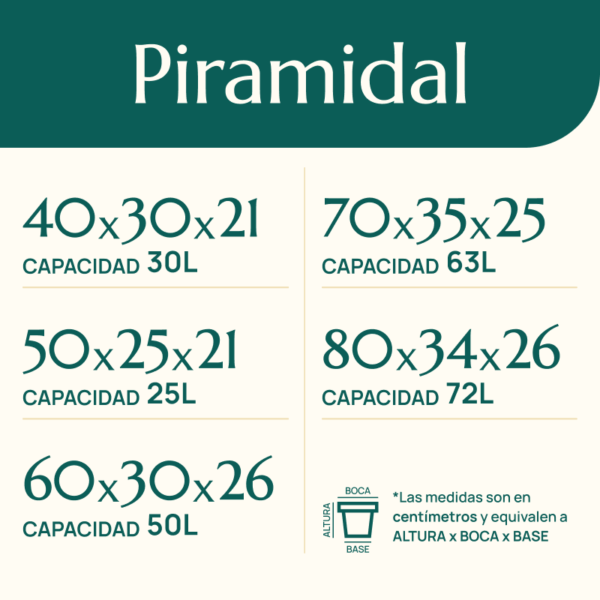 La maceta piramidal Fibrocemento es perfecta para jardines de exterior dependiendo de la decoración y el espacio de que se dispone.