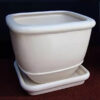 El Macetero francés con plato es ideal para interior, con un color blanco crema muy estético para embellecer cualquier sala de tu hogar.
