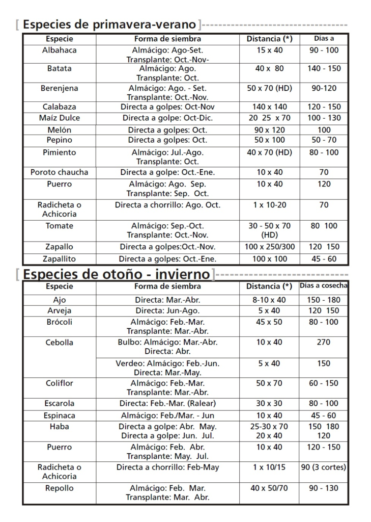 ¿No sabés cuándo sembrar? Te dejamos un calendario de siembra con especies de todas las estaciones, formas de siembra y días para su cosecha.